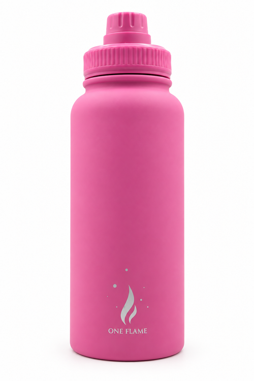 ONE FLAME 32oz Insulated Water Bottle – Hot Pink