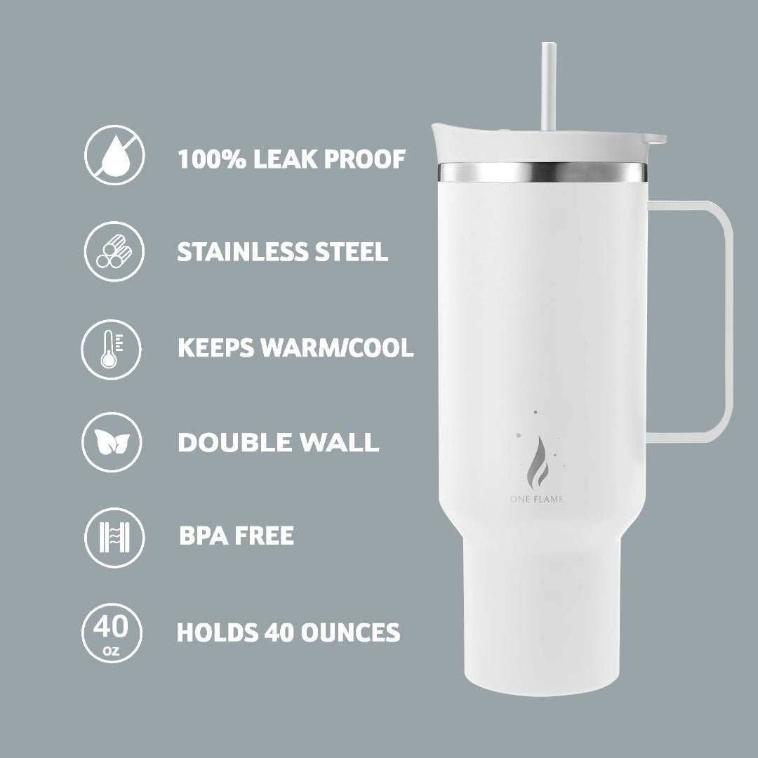 ONE FLAME 40oz Stainless Steel Tumbler