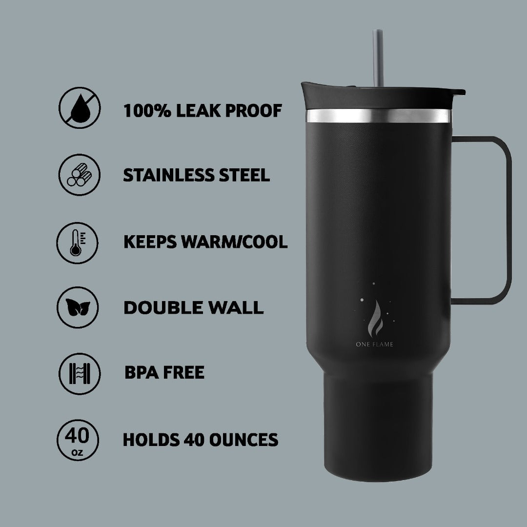 ONE FLAME 40oz Stainless Steel Tumbler